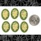 Green and Cream Floral 25mm x 18mm Resin Cameos - Set of Six - CAM246